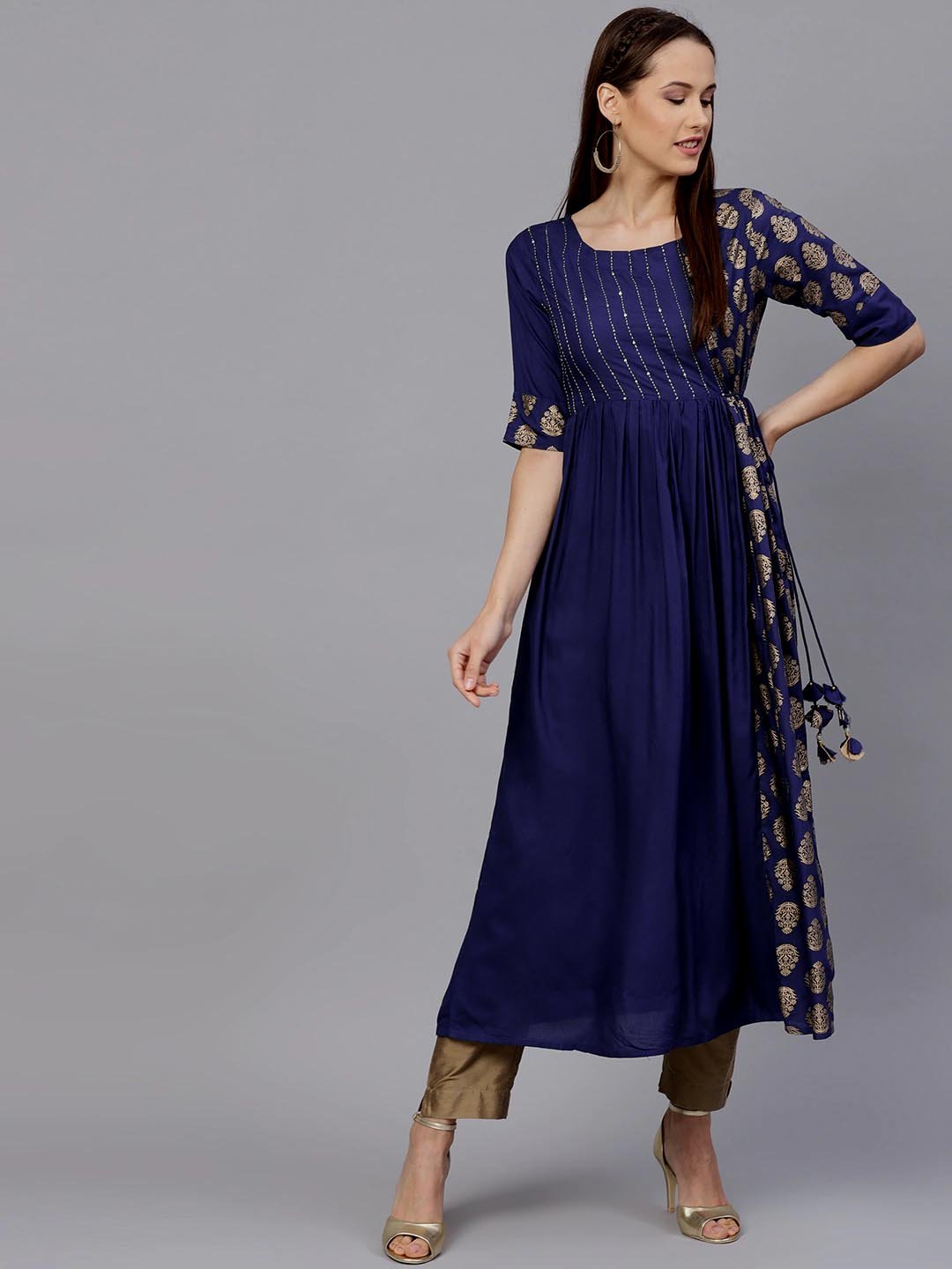 Women's Rayon Kurti With Printed Work