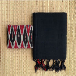 adorable black colour chanderi cotton saree
