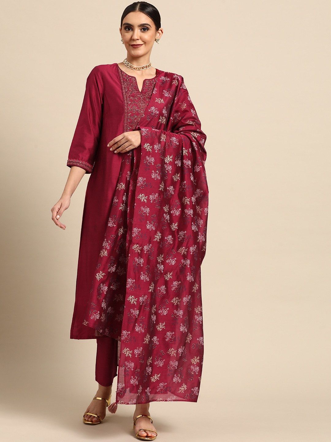 Embroidered Straight Kurta Set