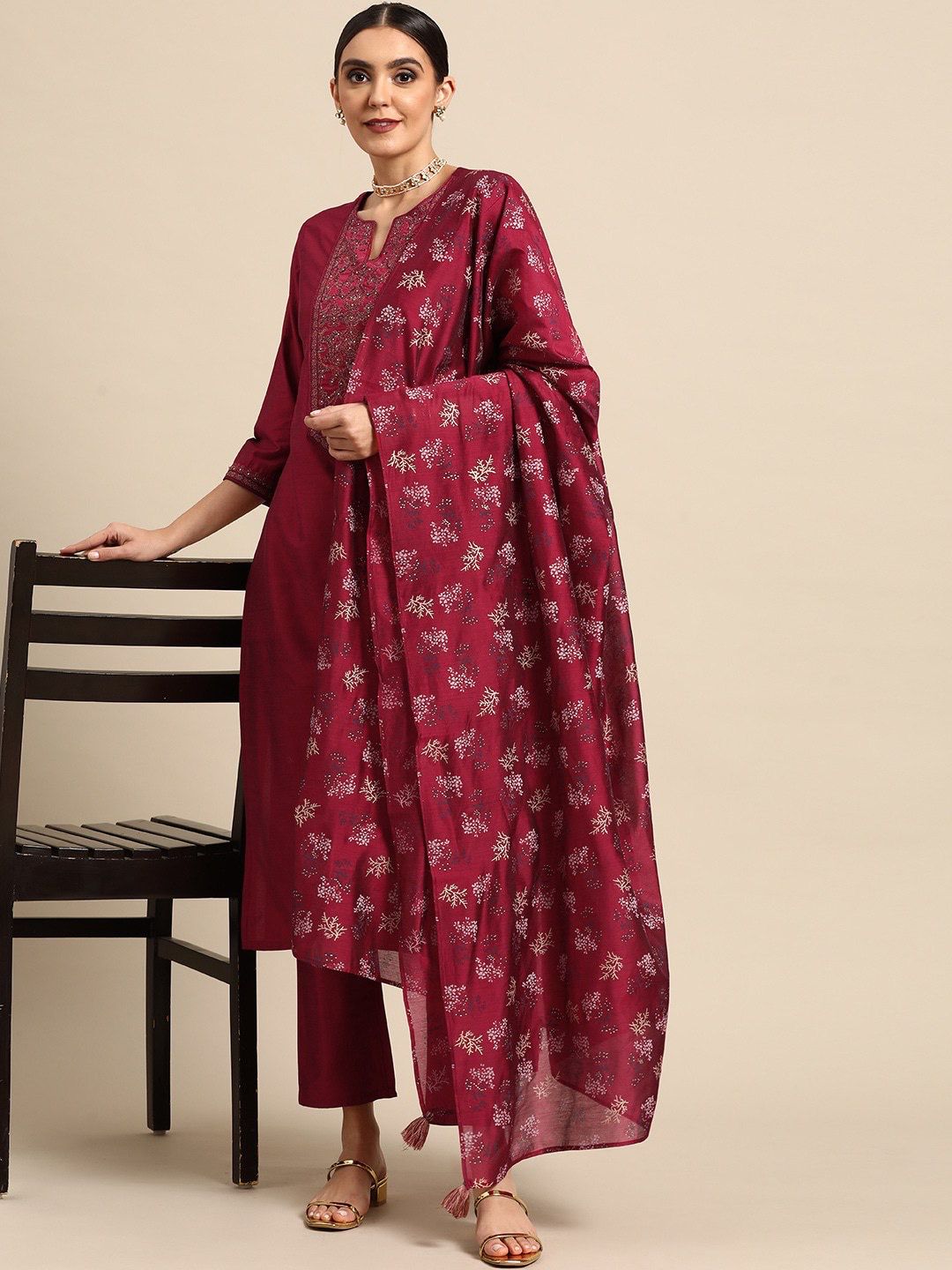 Embroidered Straight Kurta Set