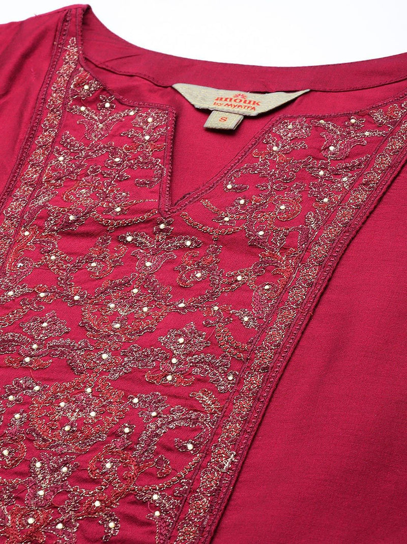 Embroidered Straight Kurta Set