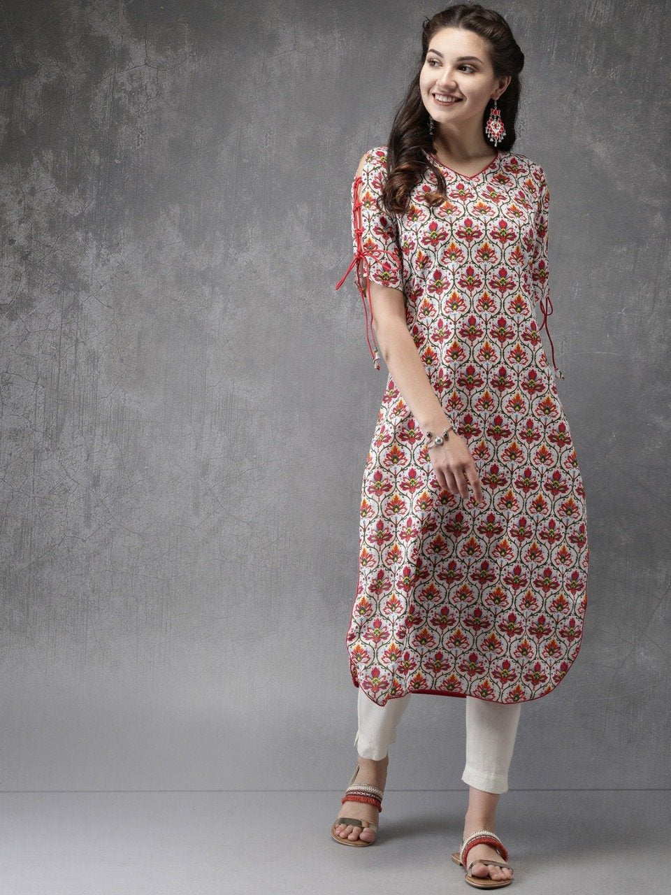 Women Cotton Printed Straight Kurti