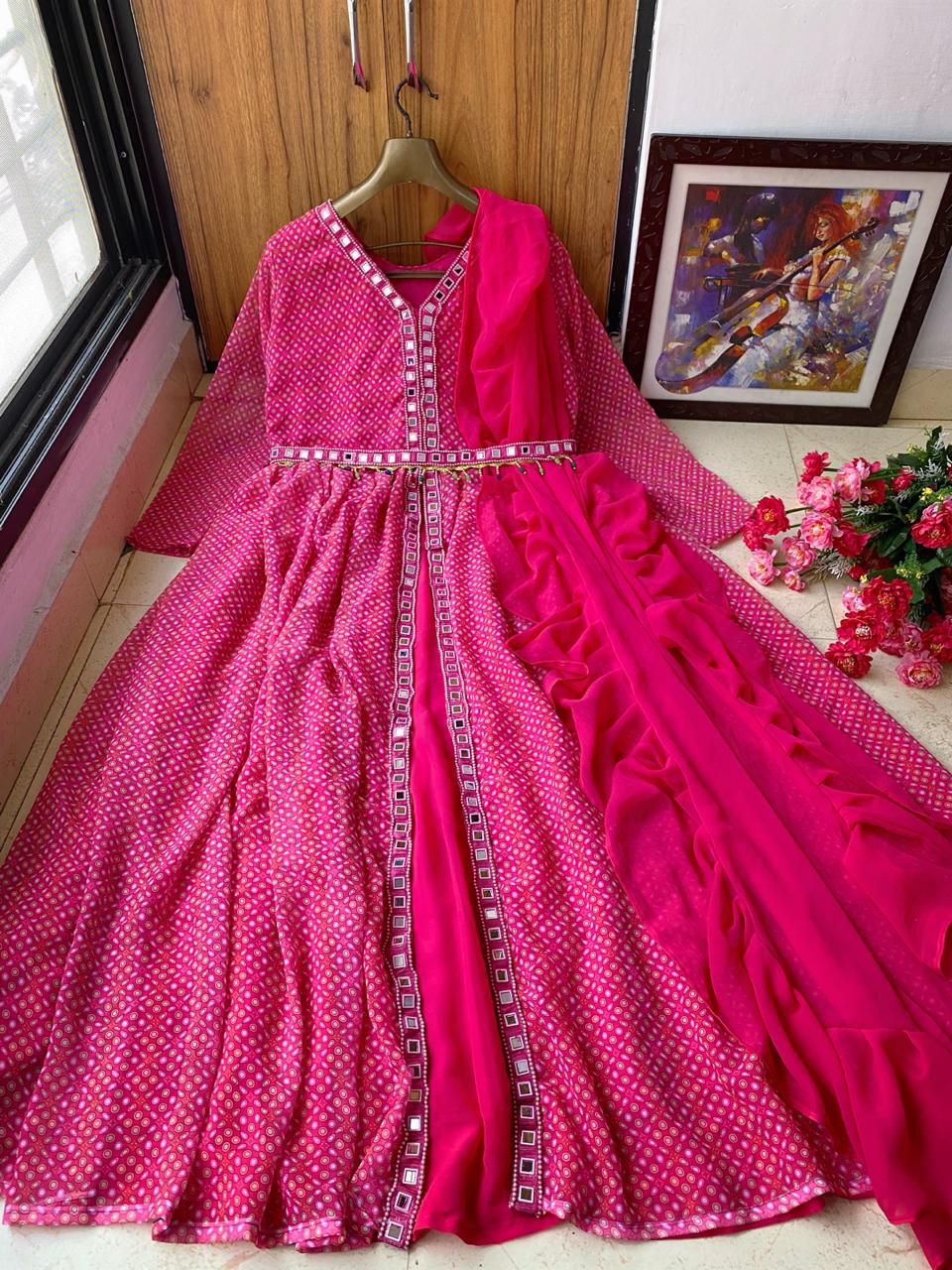 PRESENTING NEW DESIGNER  PRINTED  ANARKALI GOWN