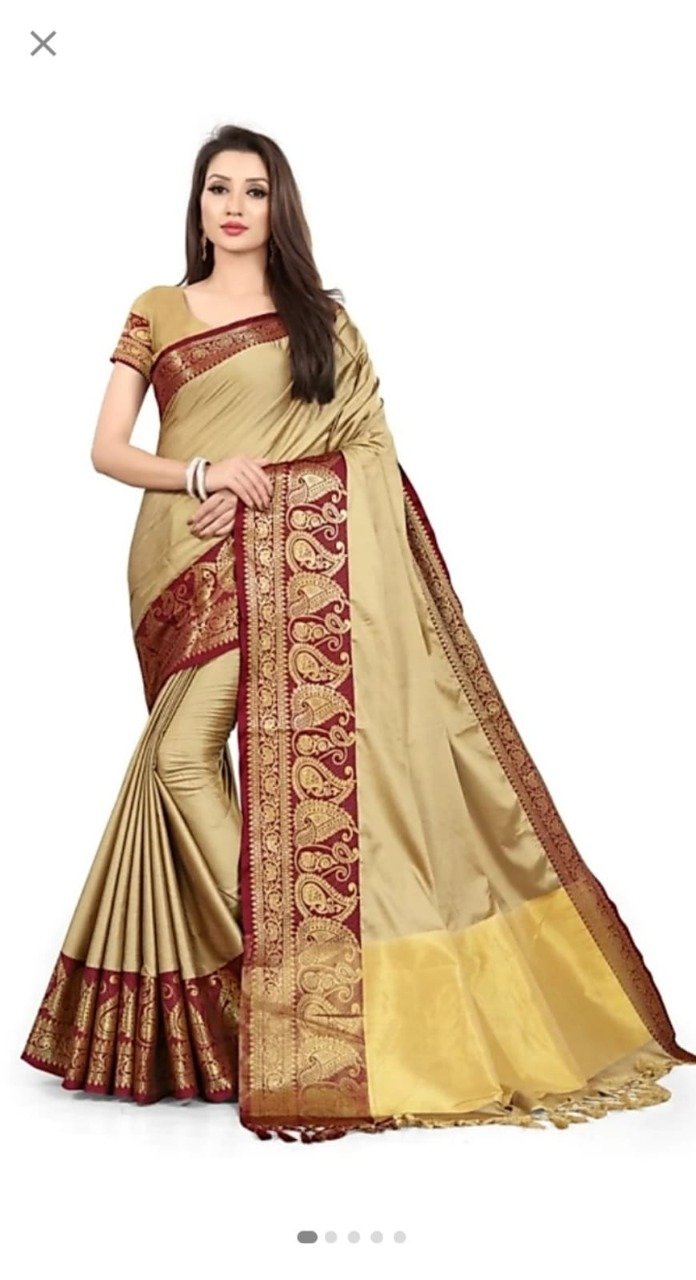 Women's Cotton Silk Saree With Blouse Piece