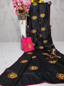 Women's Sana Silk Saree With Silk Blouse Piece