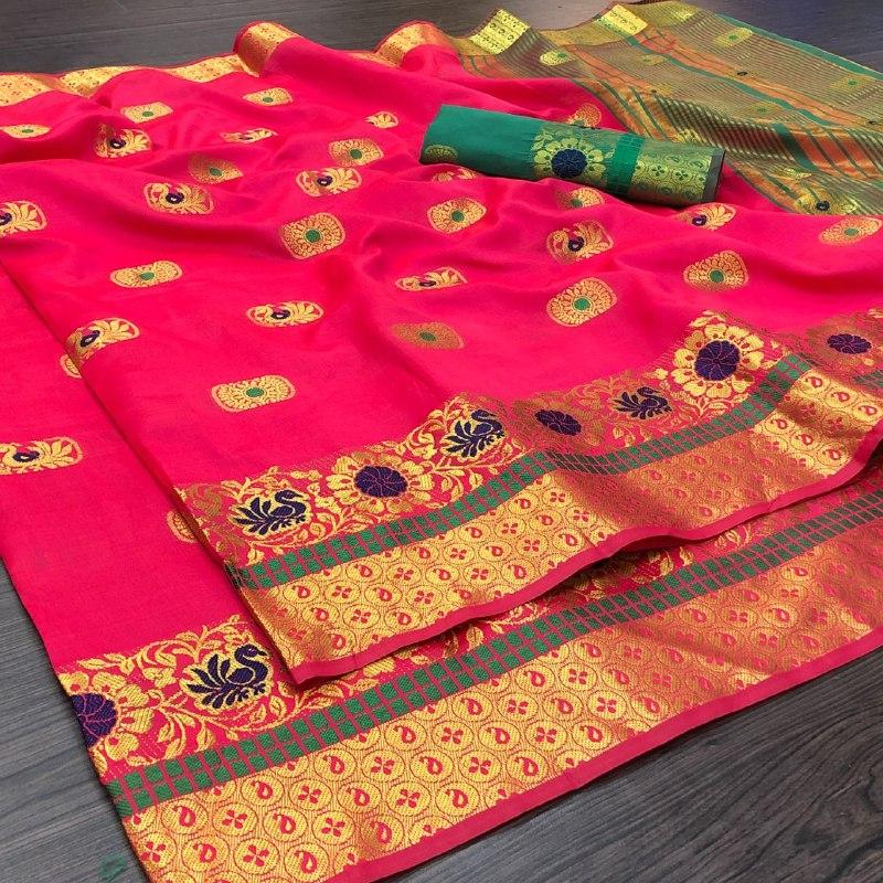 Women's Cotton Silk Saree With Blouse Piece