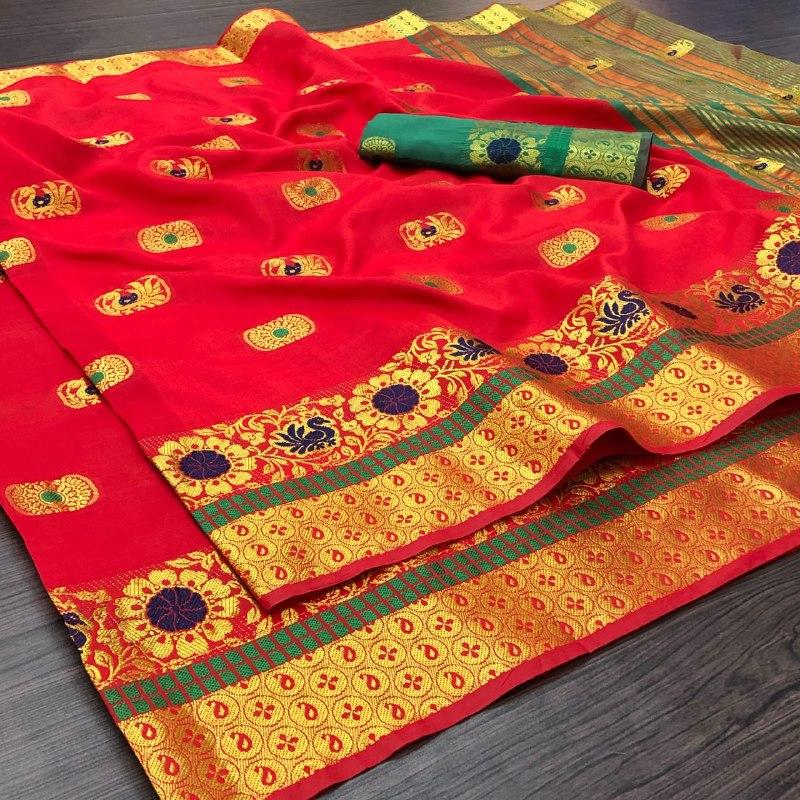 Women's Cotton Silk Saree With Blouse Piece