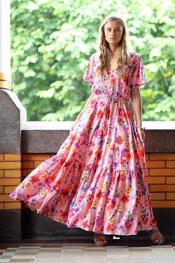 Women Georgette With Digital Printed Floor Length Long Gown