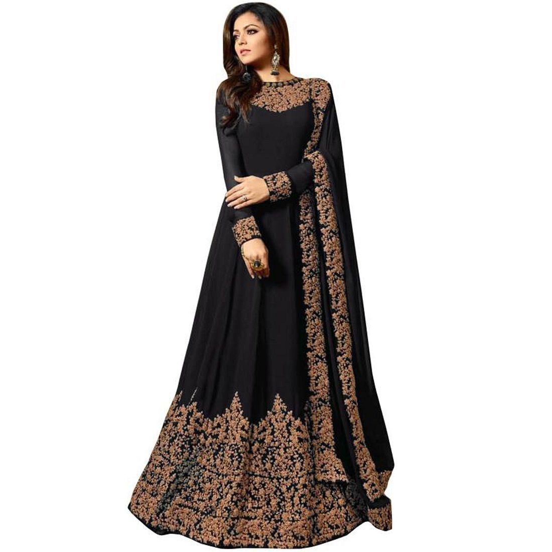 Women's Codding Long Anarkali Gown With Duppta(Free Size)