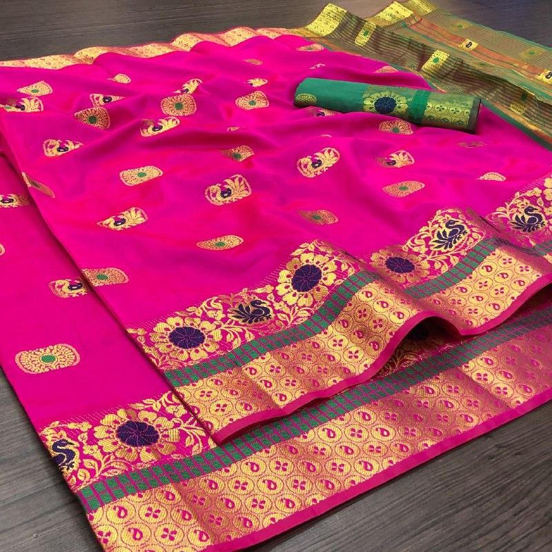 Women's Cotton Silk Saree With Blouse Piece