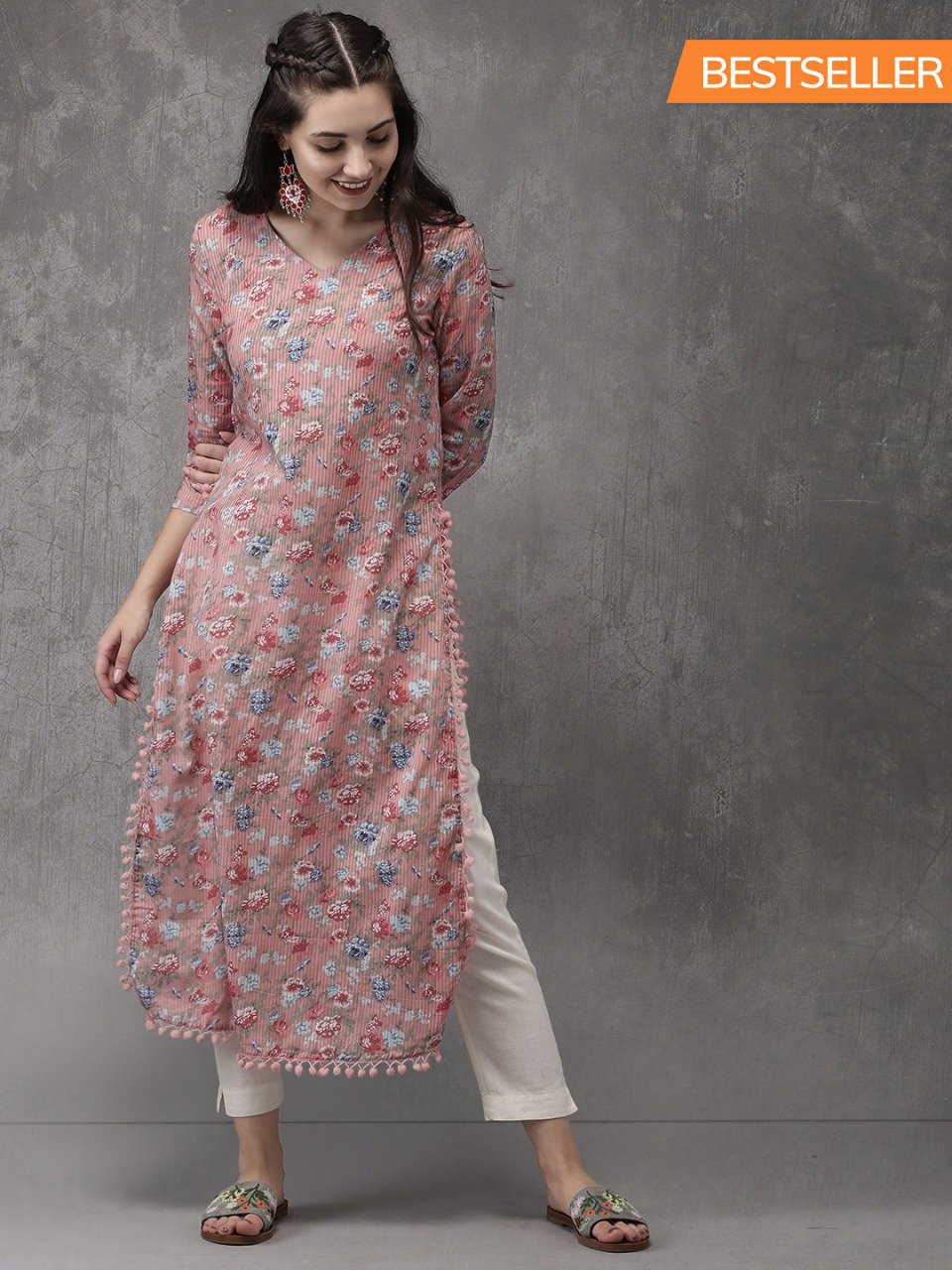 Women Cotton Printed Straight Kurti