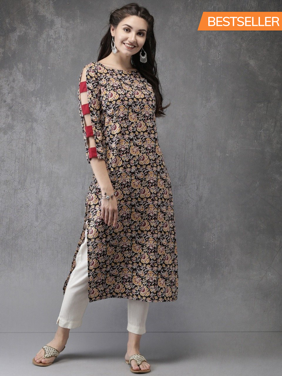 Women Cotton Printed Straight Kurti